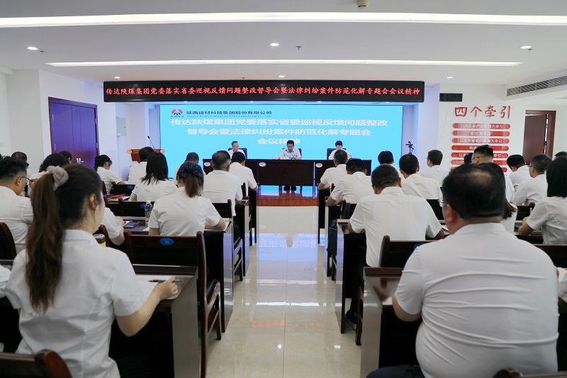 建材科技公司召開(kāi)專(zhuān)題會(huì)議學(xué)習(xí)傳達(dá)陜煤集團(tuán)黨委關(guān)于落實(shí)省委巡視反饋問(wèn)題整改督導(dǎo)會(huì)暨法律糾紛案件防范化解專(zhuān)題會(huì)會(huì)議精神